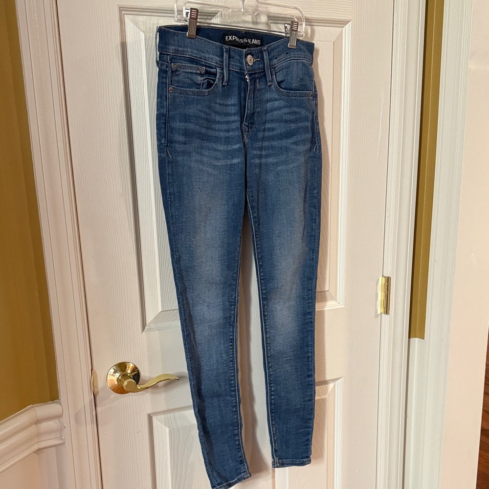 Express Women's Blue Skinny Jeans